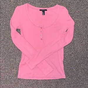 forever 21 pink long sleeved shirt